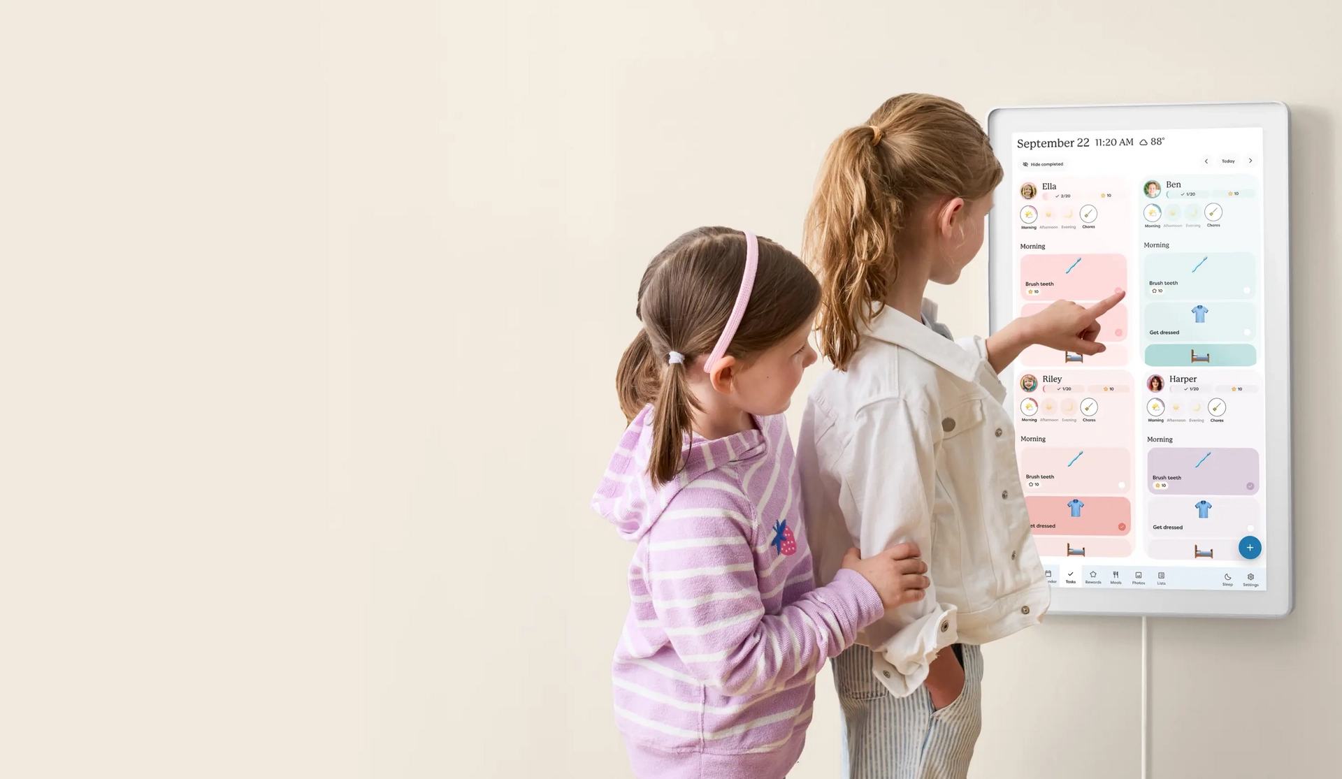 Skylight Calendar Max displayed on wall